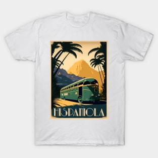 Hispaniola Dominican Republic Vintage Travel Art Poster T-Shirt